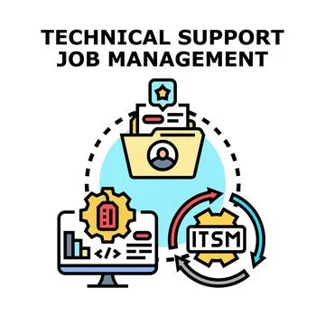 Technical support services management system concept Stock Illustration
