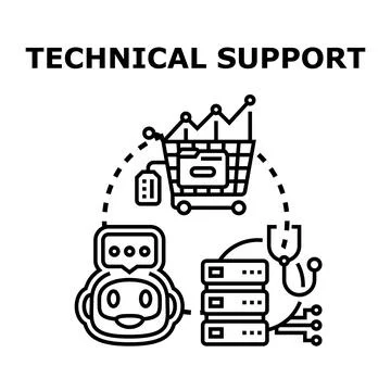 Technical support services receiving online assistance concept 스톡 일러스트