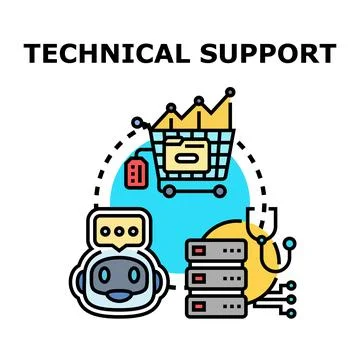 Technical support services receiving online assistance concept 스톡 일러스트