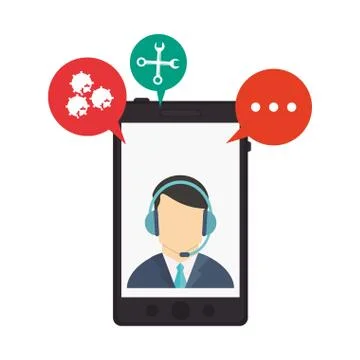 Technical support from smartphone Stock Illustration