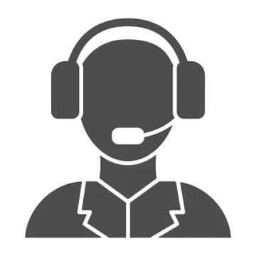 Technical support solid icon. Call center vector illustration isolated on white Stock Illustration