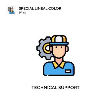 Technical Support Special lineal color icon. Illustration symbol design templ Illustrazione stock
