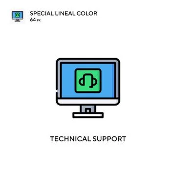 Technical Support Special lineal color icon. Illustration symbol design templ Illustrazione stock