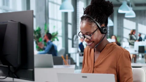 Technical Support Specialist Assisting Customer Using Computer Stock Footage 328713390