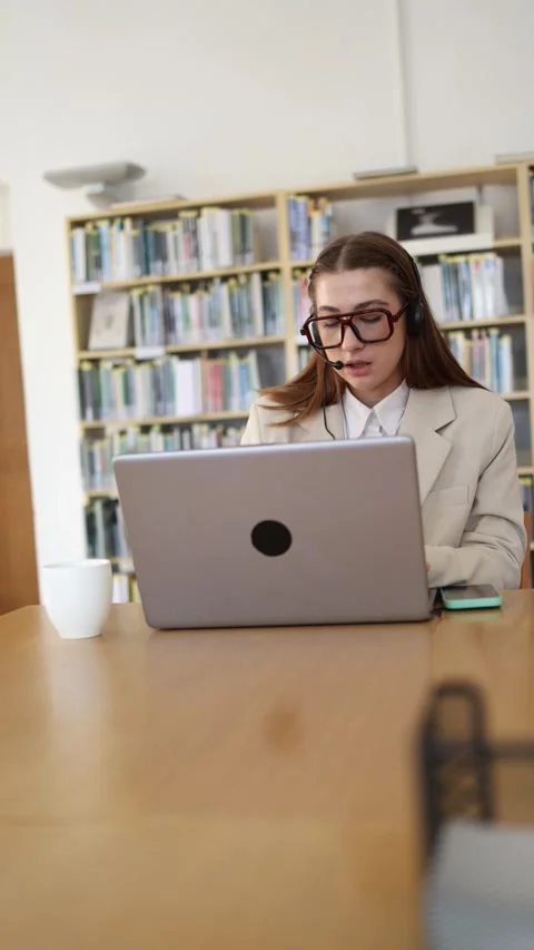 Technical support specialist helps customer solve a problem online Stock Footage 342179055