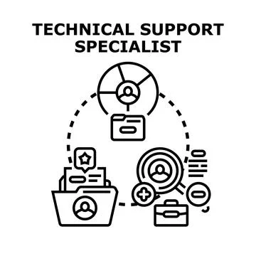 Technical support specialist providing customer assistance services Stock Illustration