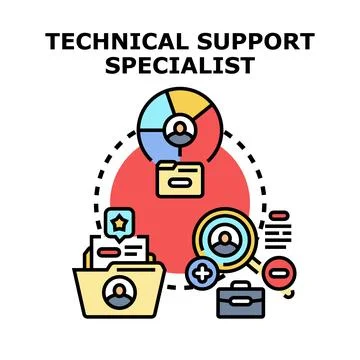 Technical support specialist providing customer assistance services Stock Illustration
