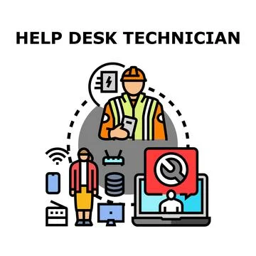 Technical support specialist providing it help desk service イラスト素材