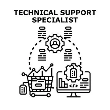 Technical support specialist providing online business assistance 스톡 일러스트