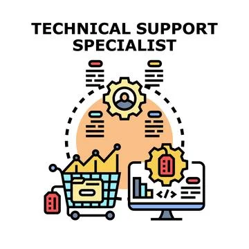Technical support specialist providing online business assistance 库存插图