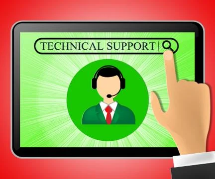 Technical Support Tablet Representing Help 3d Illustration Stock Illustration