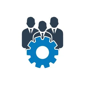 Technical Support Team Icon. Contain Man, Settings and Gear Signs. Editable.. Stock Illustration