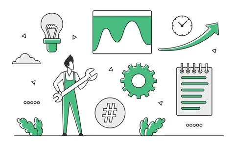 Technical support team service Stock Illustration