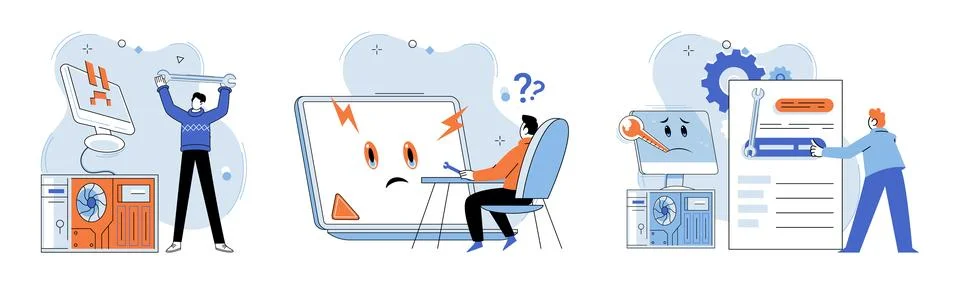 Technical support. Technology aids in streamlining processes and enhancing Stock-Illustration