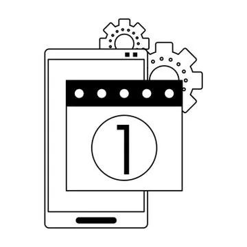 Technical support technology in black and white Illustrazione stock