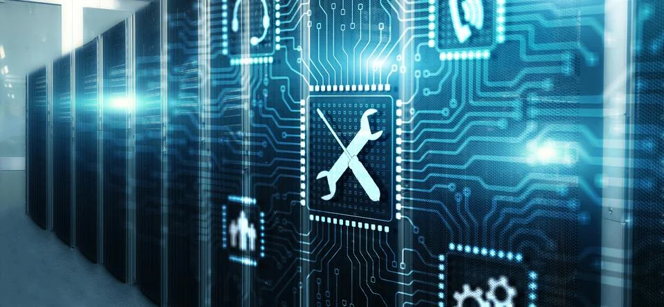 Technical support. Technology concept. User assistance Stock Photos