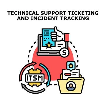 Technical support ticketing and incident tracking system Stock Illustration