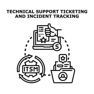 Technical support ticketing and incident tracking system Stock Illustration