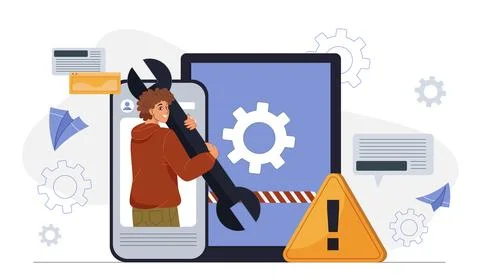 Technical support tools concept scene. Vector illustration Stock Illustration