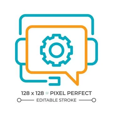 Technical support two color line icon Stock Illustration