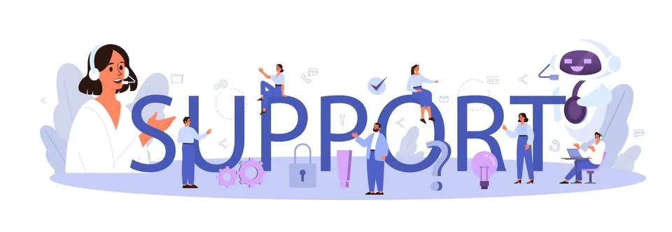 Technical support typographic header. Idea of customer service Stock Illustration