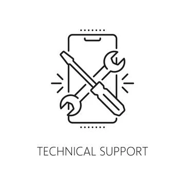 Technical support, web app develop outline icon Stock Illustration