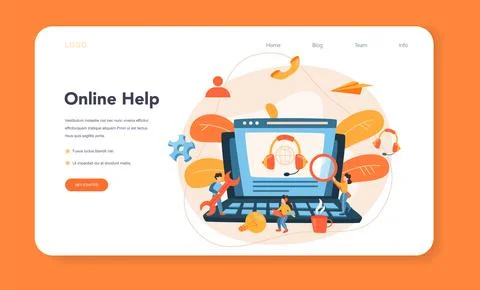 Technical support web banner or landing page. Idea of customer service. Illustrazione stock