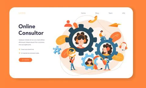 Technical support web banner or landing page. Idea of customer service. Illustrazione stock