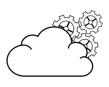 Technical support web cloud cartoon Illustrazione stock