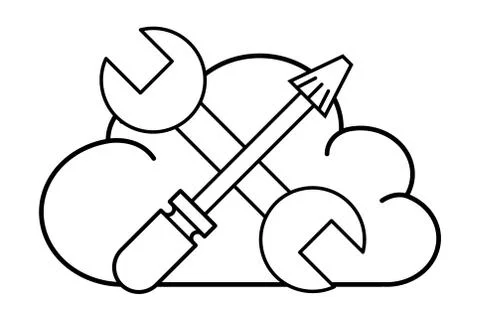 Technical support web cloud cartoon Illustrazione stock