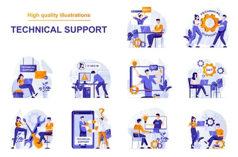 Technical Support Web Illustrations Stock Illustration