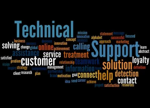 Technical Support, word cloud concept Illustrazione stock