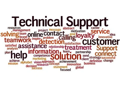 Technical Support, word cloud concept Illustrazione stock