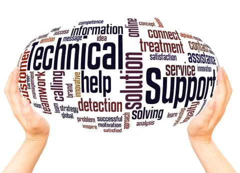 Technical Support word cloud hand sphere concept Stock Photos