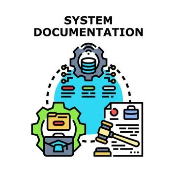Technical system documentation and legal regulation concept イラスト素材