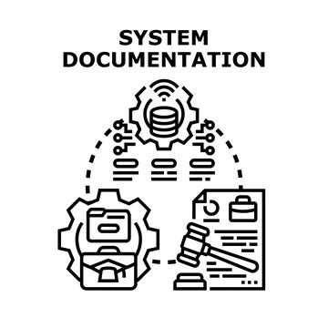 Technical system documentation and legal regulation concept 스톡 일러스트