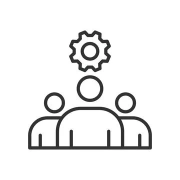Technical team, icon in line design. Team, technical, professionals, engineers Stock-Illustration