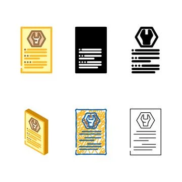 Technical terms color icon vector multipack Illustrazione stock