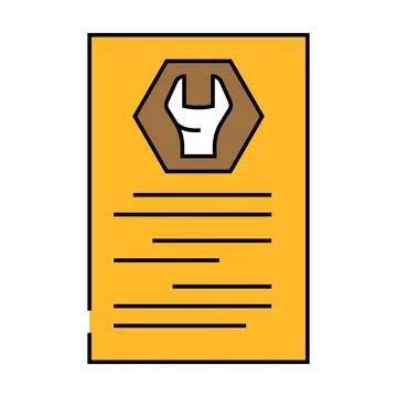 Technical terms icon color illustration Illustrazione stock