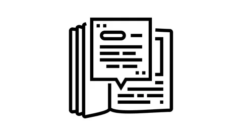 Technical terms line icon animation Stock Footage 326131865