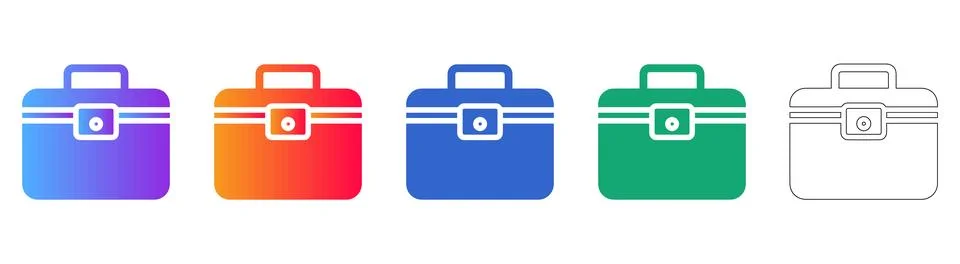Technical Toolbox Icons Set Illustrazione stock