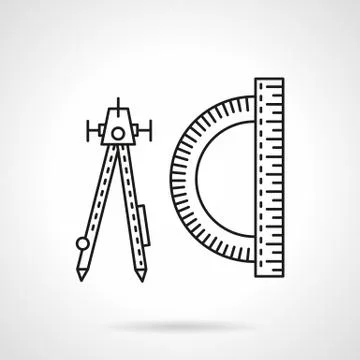 Technical tools flat line vector icon Stock Illustration