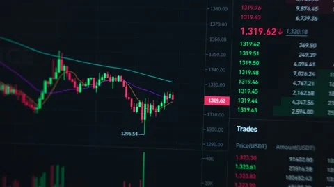 Technical trading of candlestick signal graph fast moving with panic of crypt Vídeos de archivo 197984824