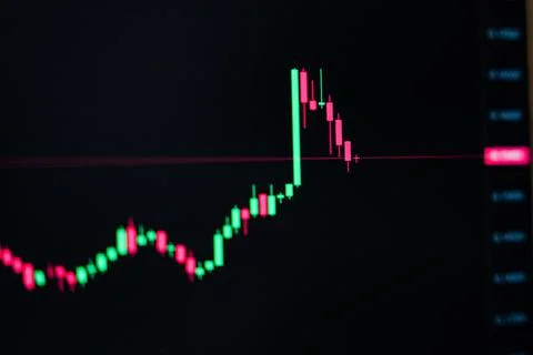 Technical trading of candlestick signal graph fast moving with panic market,  Illustrazione stock