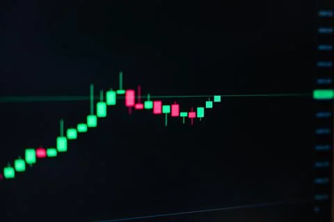 Technical trading of candlestick signal graph fast moving with panic market,  Illustrazione stock