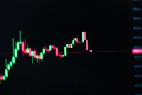 Technical trading of candlestick signal graph fast moving with panic market,  Stock Illustration