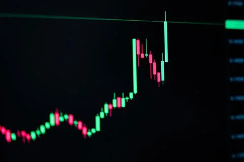 Technical trading of candlestick signal graph fast moving with panic market,  Stock Illustration