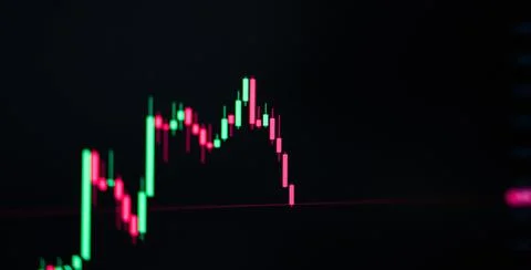 Technical trading of candlestick signal graph fast moving with panic market,  Illustrazione stock