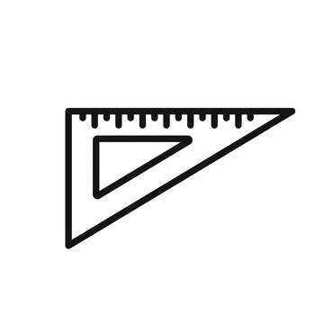 Technical Triangle Ruler Icon for Accurate Drafting and Engineering Plans Stock Illustration
