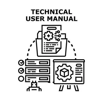 Technical user manual for product information and guidance 스톡 일러스트
